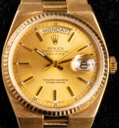 ROLEX 18K YELLOW GOLD DAY-DATE