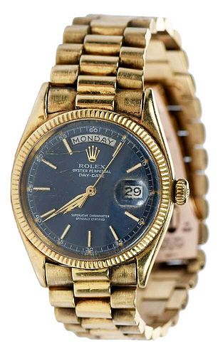 ROLEX 18KT. DAY-DATE WATCH34mm