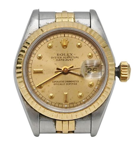 ROLEX LADIES STAINLESS AND 18 KARAT