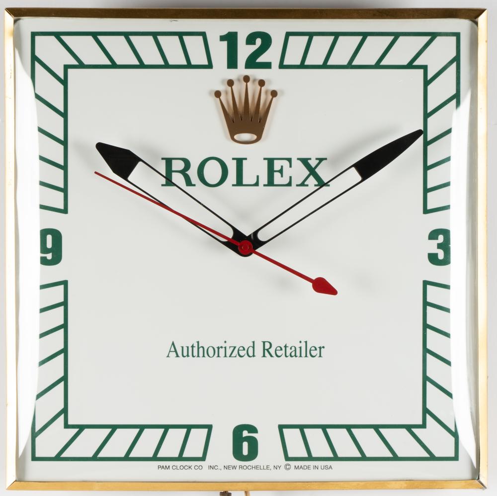 ROLEX RETAILERS WALL CLOCKsigned
