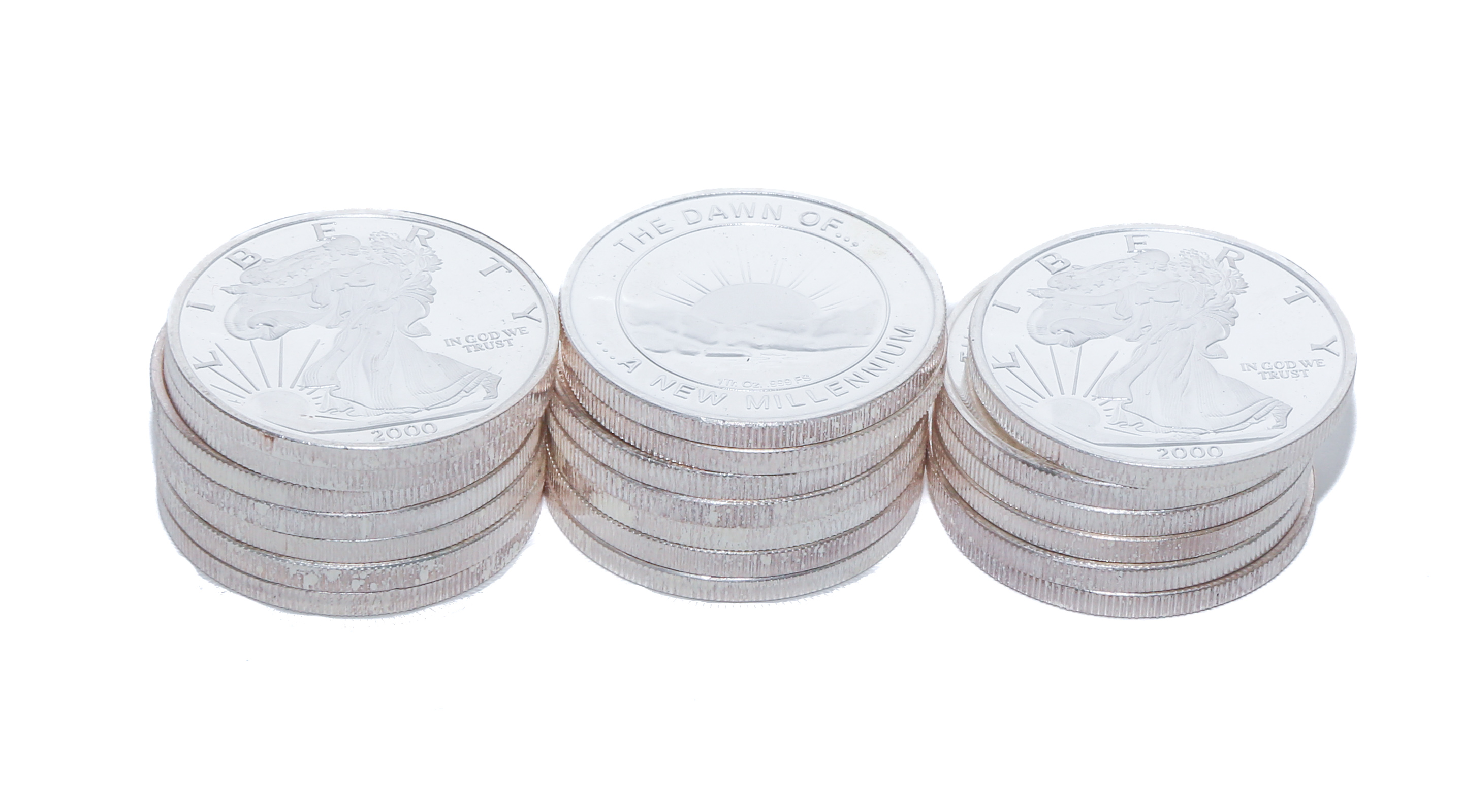 ROLL OF 20 SILVER ROUNDS .999 1