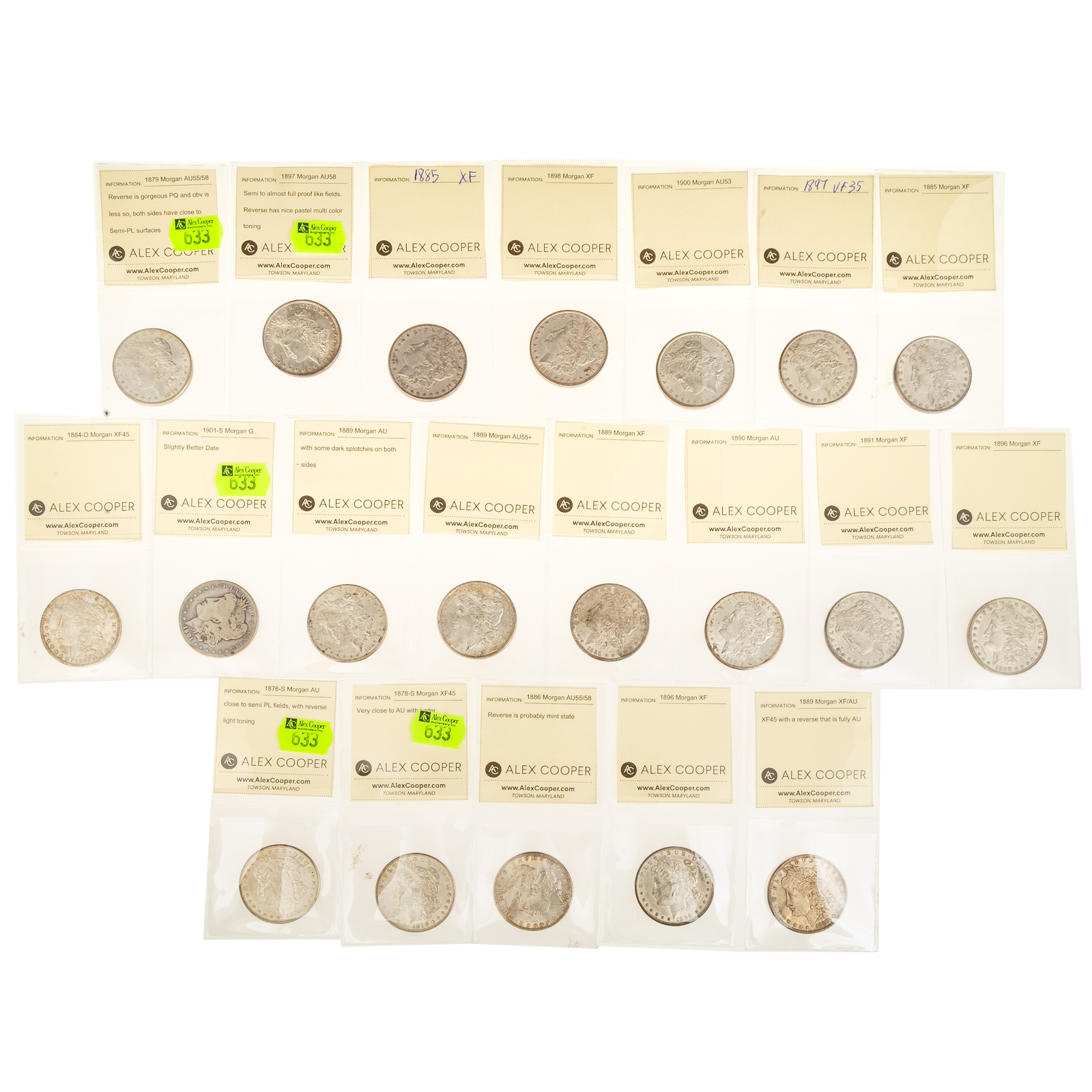 ROLL OF NICE MORGAN DOLLARS