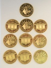 ROLL OF TEN GOLD ONE OUNCE PHI