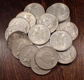 ROLL OF TWENTY U.S. SILVER PEA
