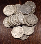 ROLL OF TWENTY U.S. SILVER PEA