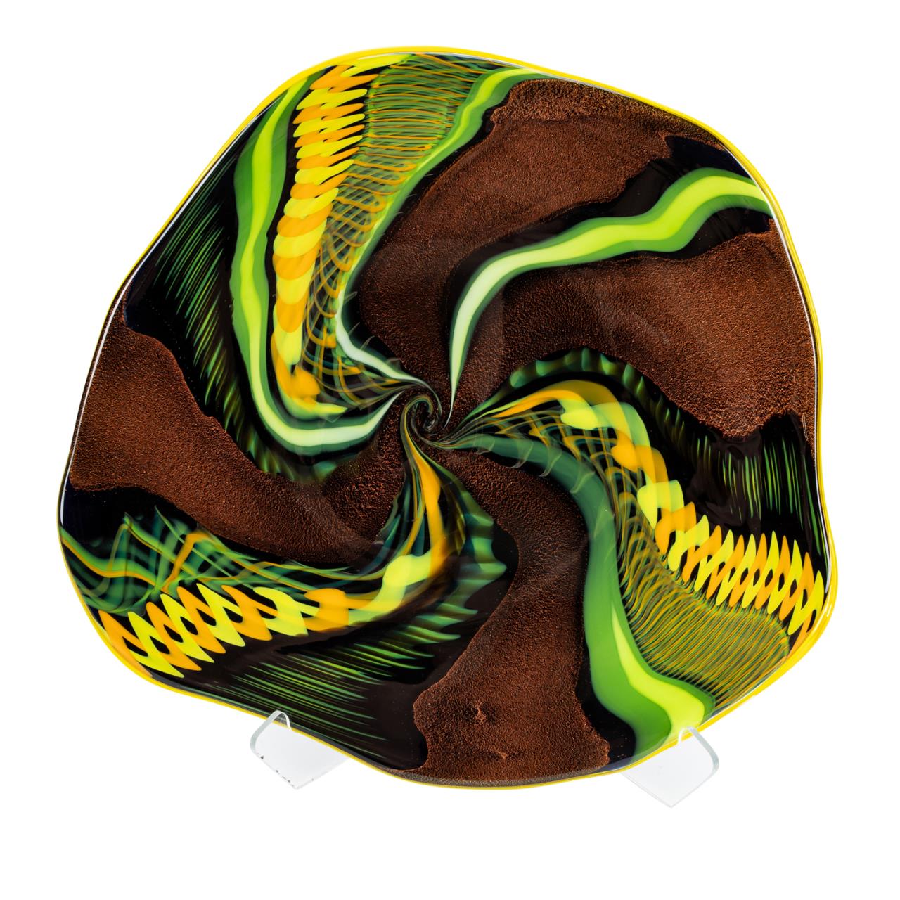 ROLLIN KARG, GLASS CENTERPIECE W/