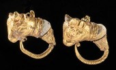 ROMAN 21K+ GOLD / BONE EARRING