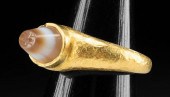ROMAN 24K GOLD RING EYE AGATE