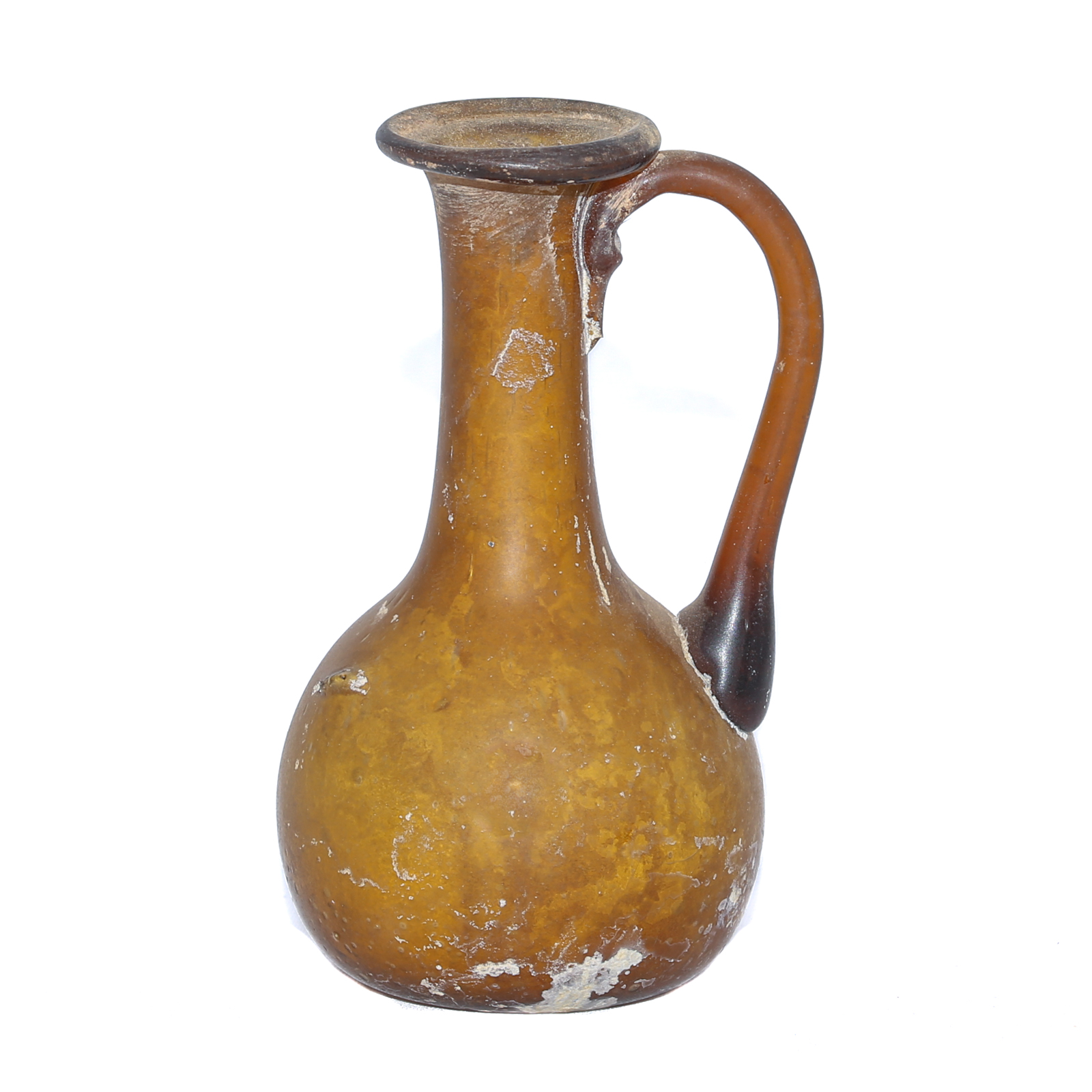 ROMAN BLOWN BROWN GLASS JUG