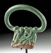 ROMAN BRONZE HANDLE CAPED NUDE