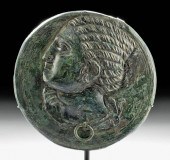 ROMAN BRONZE MIRROR CASE WOMAN