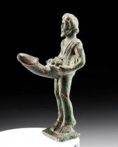 ROMAN BRONZE NUDE FIGURE OF PR