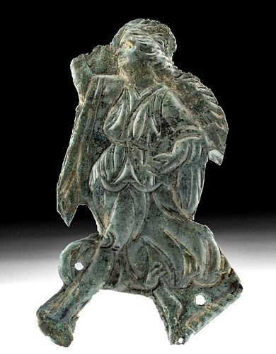 ROMAN BRONZE REPOUSSE FRAGMENT OF A