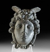 ROMAN BRONZE WINGED GORGONEION