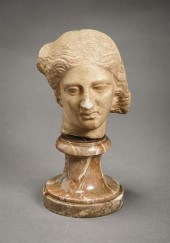 ROMAN EMPIRE STYLE MARBLE HEAD
