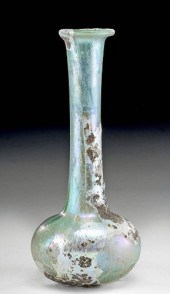 ROMAN GLASS BOTTLE SILVERY IRI