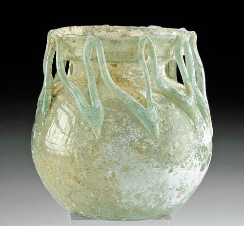 ROMAN GLASS JAR W/ APPLIED