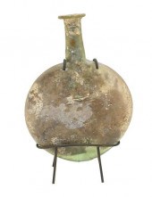 ROMAN GLASS LENTICULAR FLASKRo
