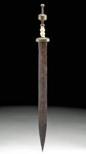 ROMAN IRON SPATHA W/ BRONZE PO