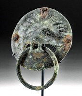 ROMAN LEADED BRONZE LION HANDL