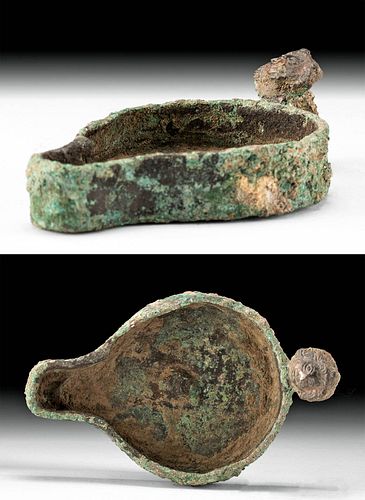 ROMAN LEADED COPPER OIL LAMP,