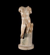 ROMAN MARBLE TORSO OF APOLLO,
