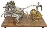 ROMAN QUADRIGA CHARIOT ON ONYX