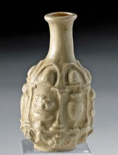 ROMAN SIDONIAN GLASS FLASK BAC