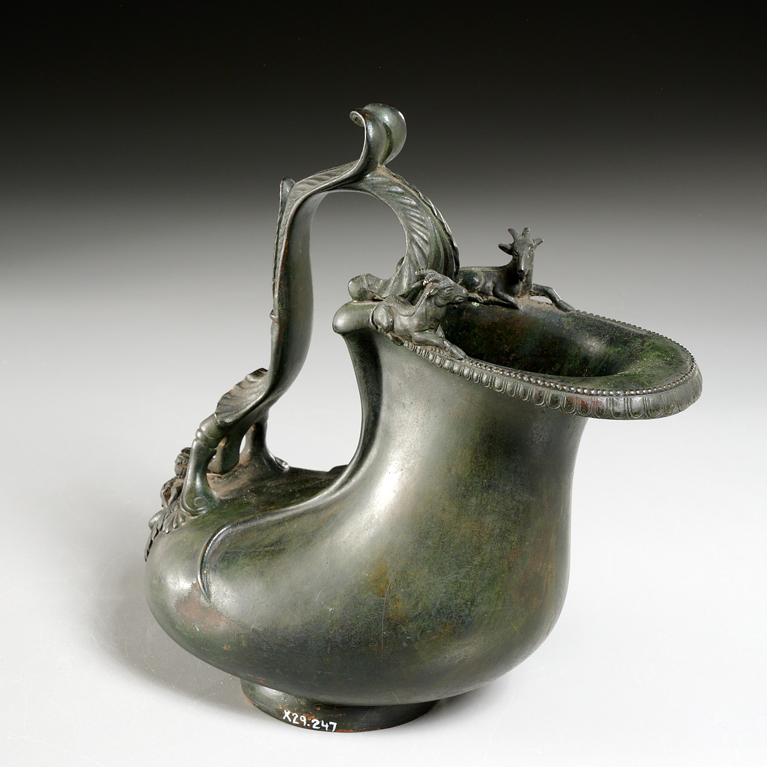 ROMAN STYLE BRONZE WINE JUG,
