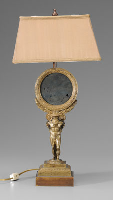 Roman style lamp base, Roman figure