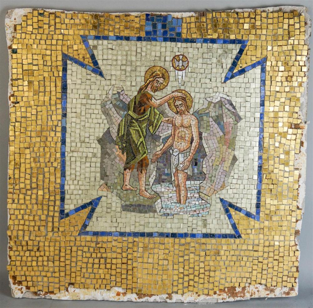 ROMANESQUE STYLE MOSAIC PANEL OF