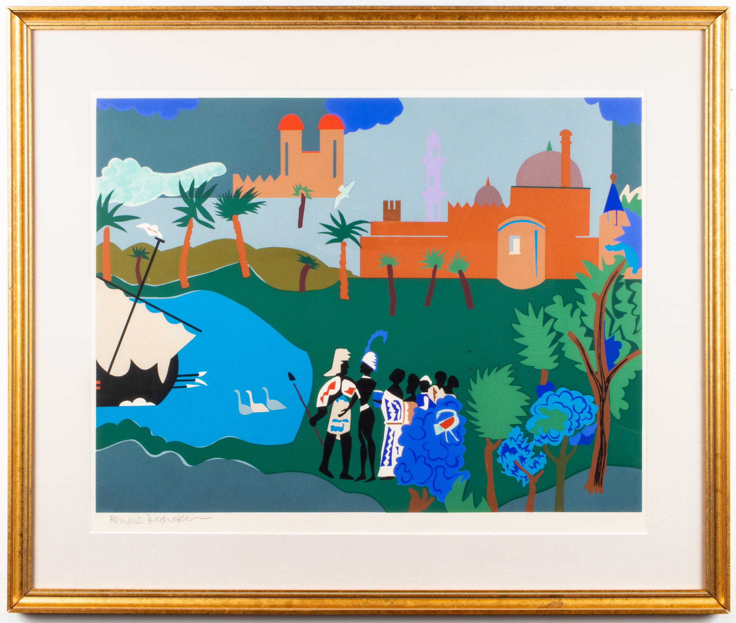 ROMARE BEARDEN "ODYSSEUS LEAVES"