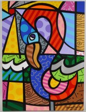 ROMERO BRITTO 'FLAMINGO' ACRYL
