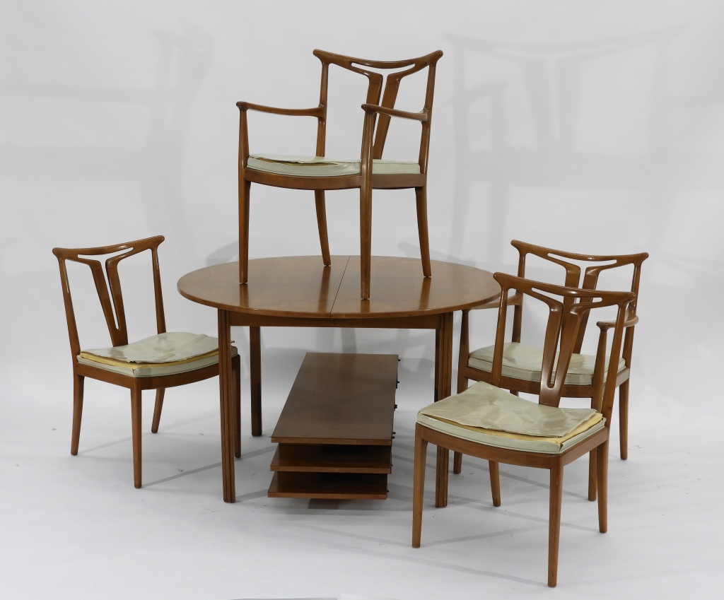 ROMWEBER 4 CHAIR WALNUT & BURL