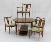 ROMWEBER 4 CHAIR WALNUT & BURL