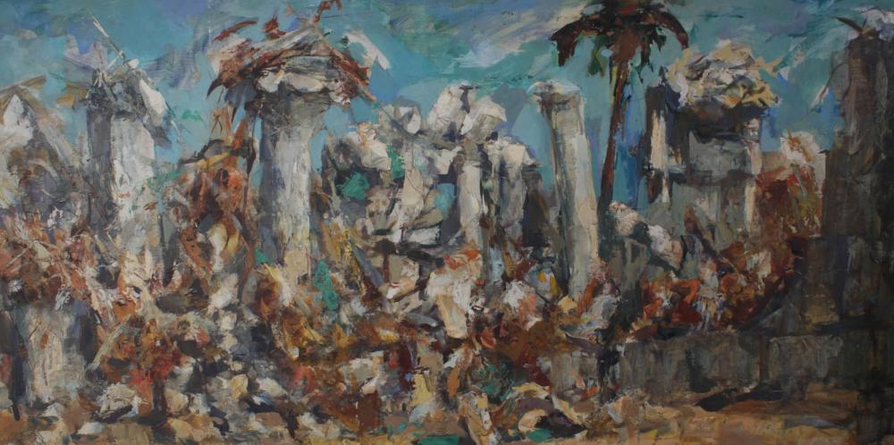 RON BLUMBERG OIL ON BOARDRON