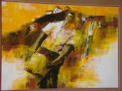 Ron Dembosky, mixed media on paper,