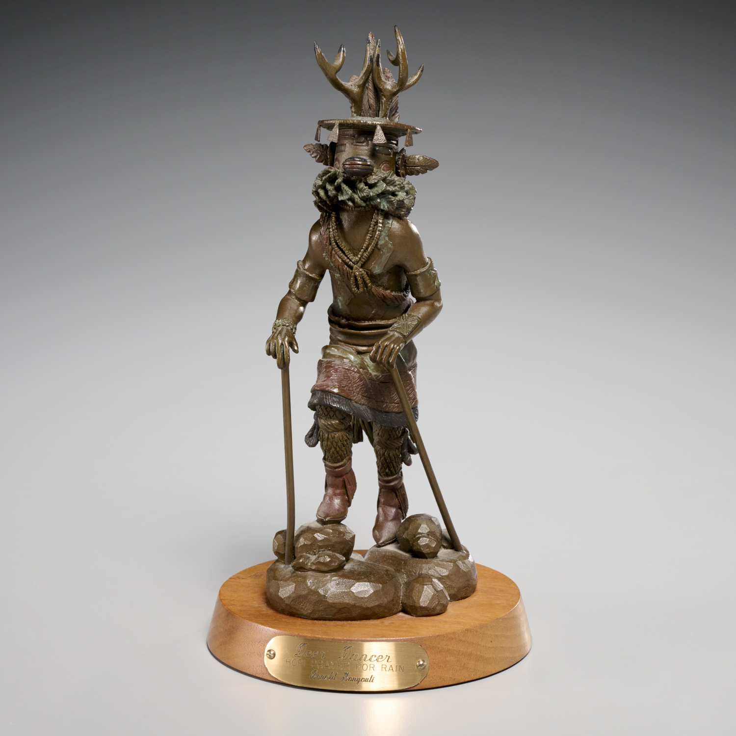 RON HONYOUTI, HOPI BRONZE DEER