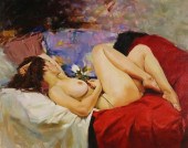 RON MCDOWELL OIL ON CANVAS WHI