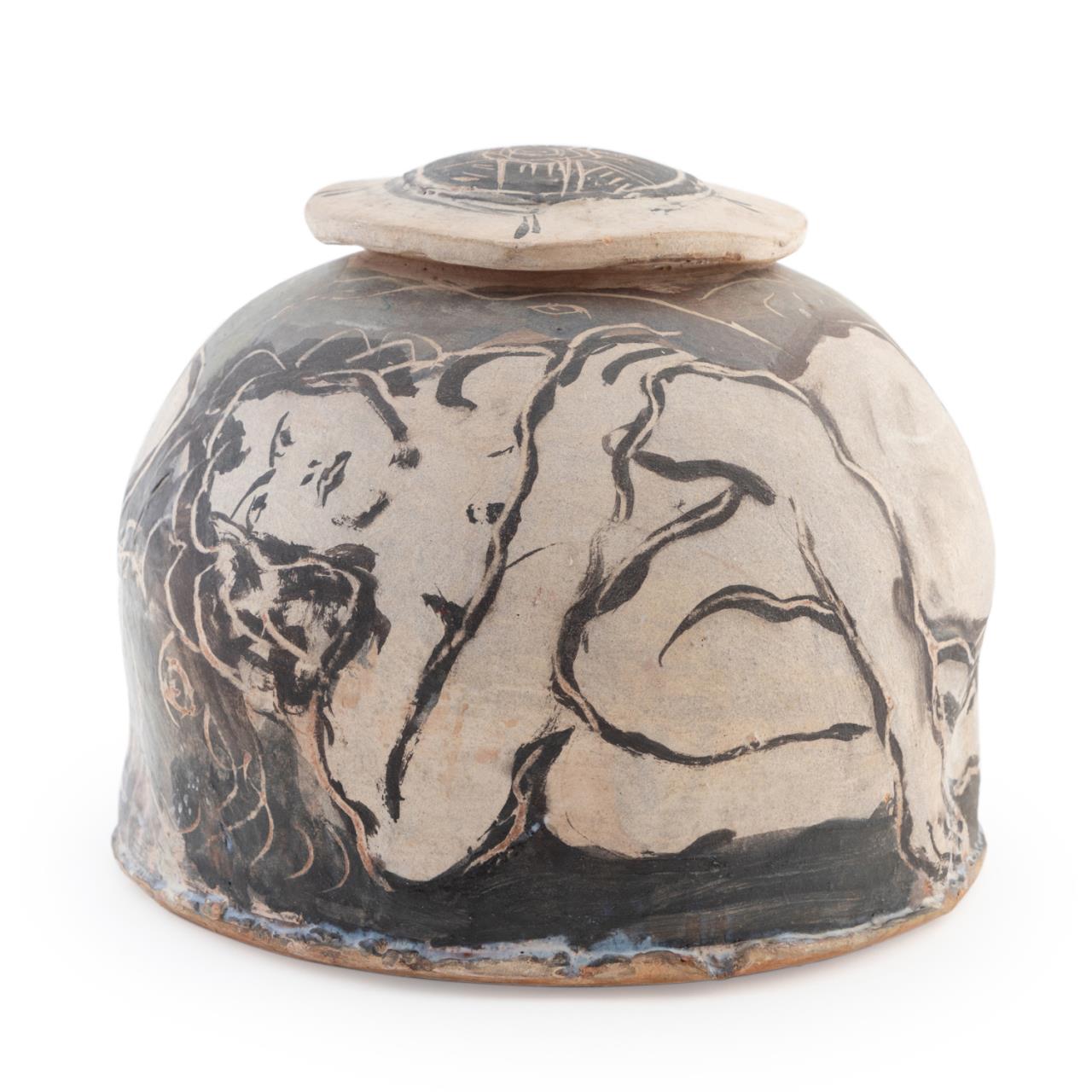 RON MEYERS, STUDIO POTTERY URN W/