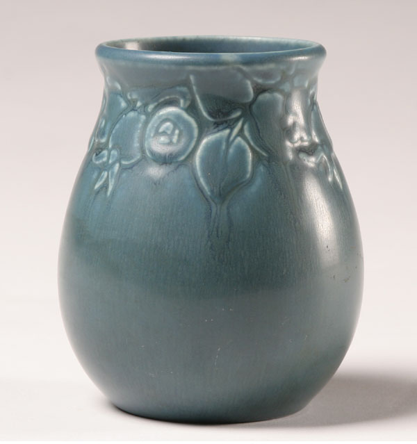 Rookwood blue art pottery vase with
