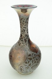 ROOKWOOD OVERLAY VASE.  Cincin