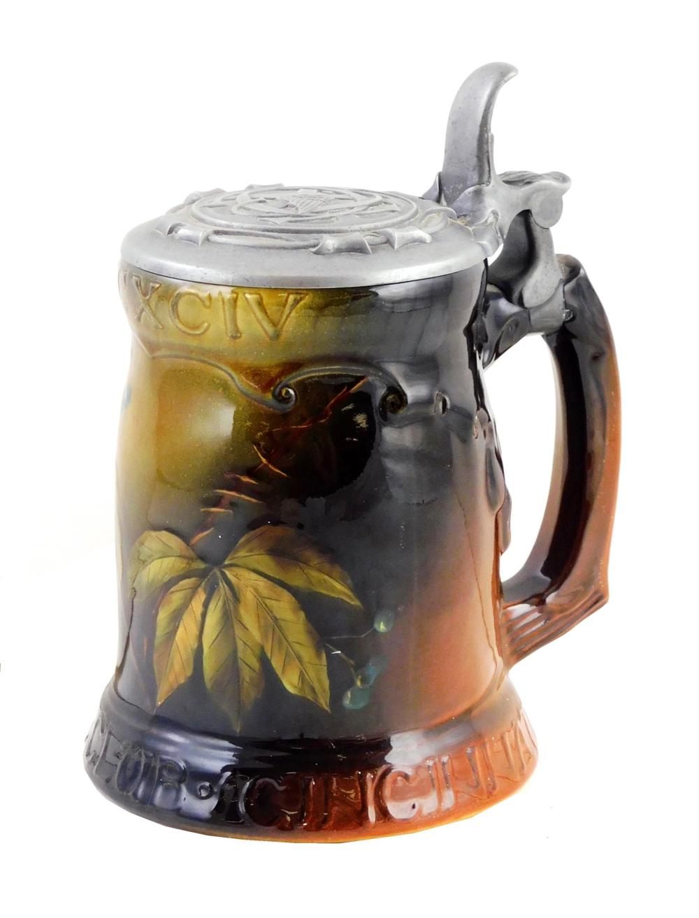 ROOKWOOD POTTERY STEIN, DATED 1895,
