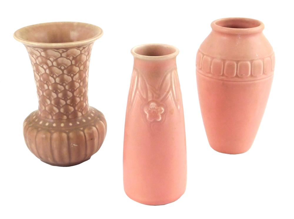 ROOKWOOD POTTERY, THREE BLUSH