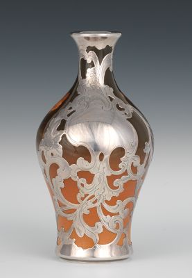 Rookwood Pottery Vase with Silver