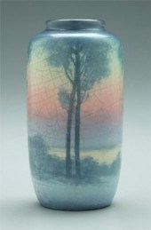 Rookwood scenic vase, woodland
