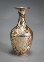 ROOKWOOD SILVER OVERLAY VASE K