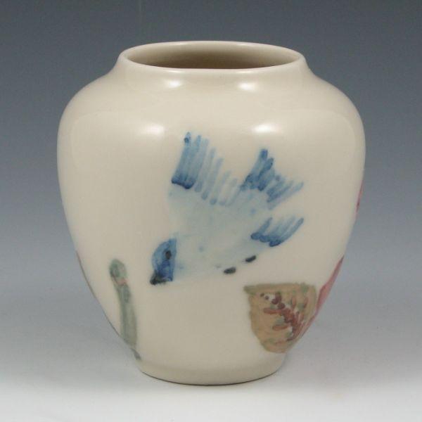 Rookwood vase with a hand-colored