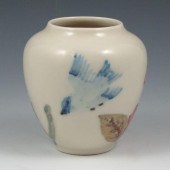 Rookwood vase with a hand-colo