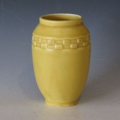 Rookwood vase with checkerboar